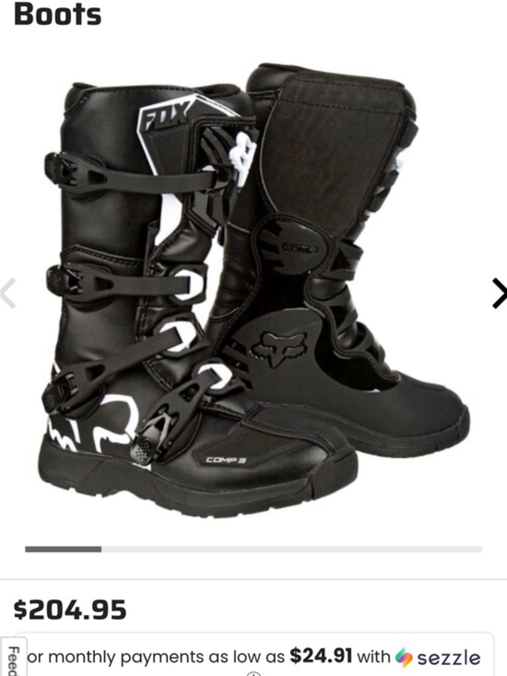 Fox Black and White Motocross Boots